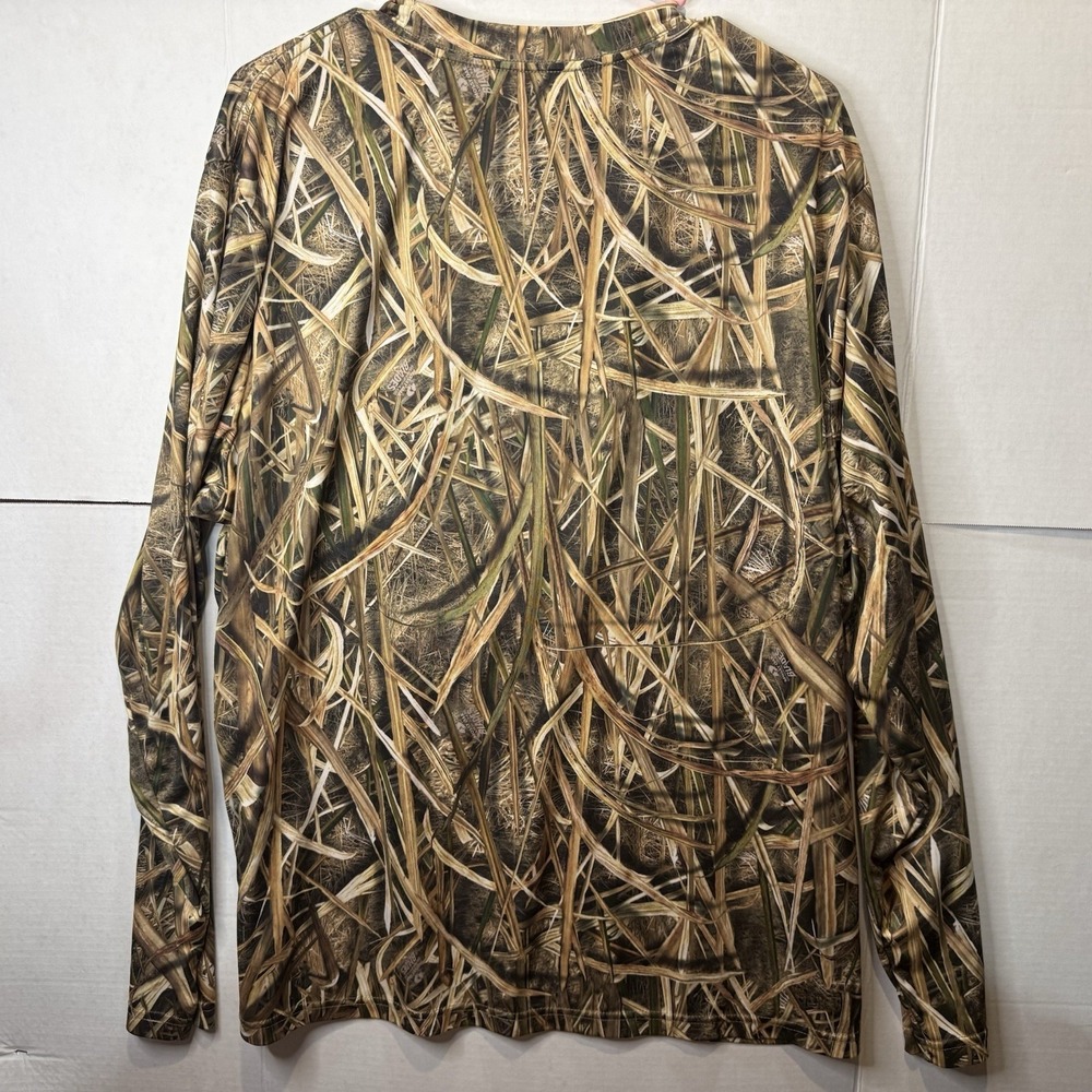 Mossy Oak Shirt Mens XL Brown Blades Camo Long Sleeve Hunting Performance Tee - Picture 6 of 6